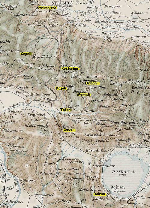 Salonika Mountain Campaign 1915 map